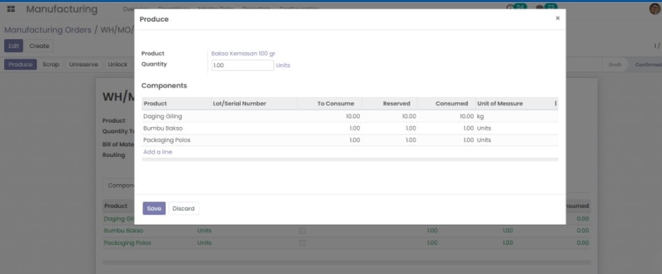 Panduan Odoo Manufacturing