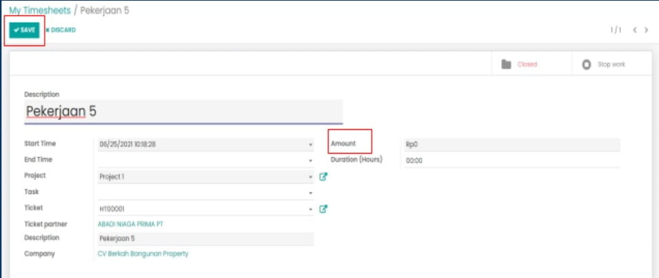 Panduan Odoo Timesheets