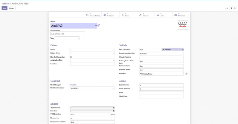 Panduan Odoo Fleet