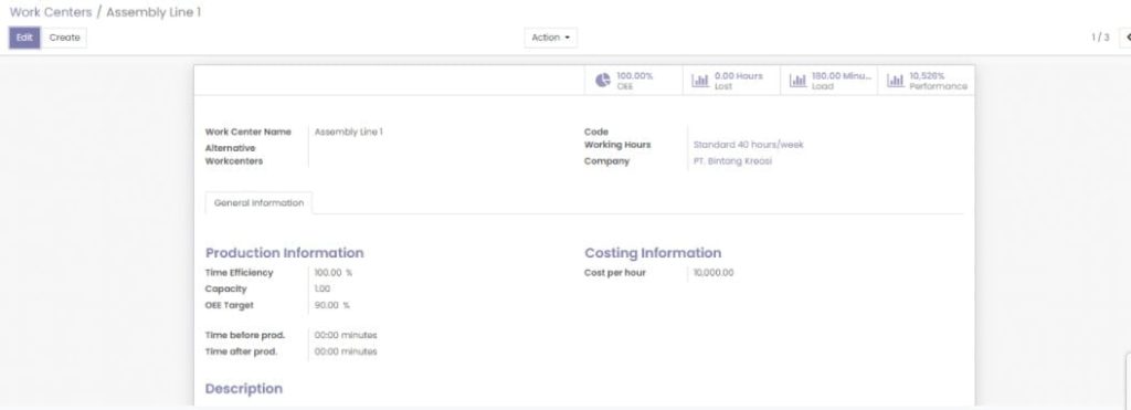 Odoo Manufacturing Work Centers