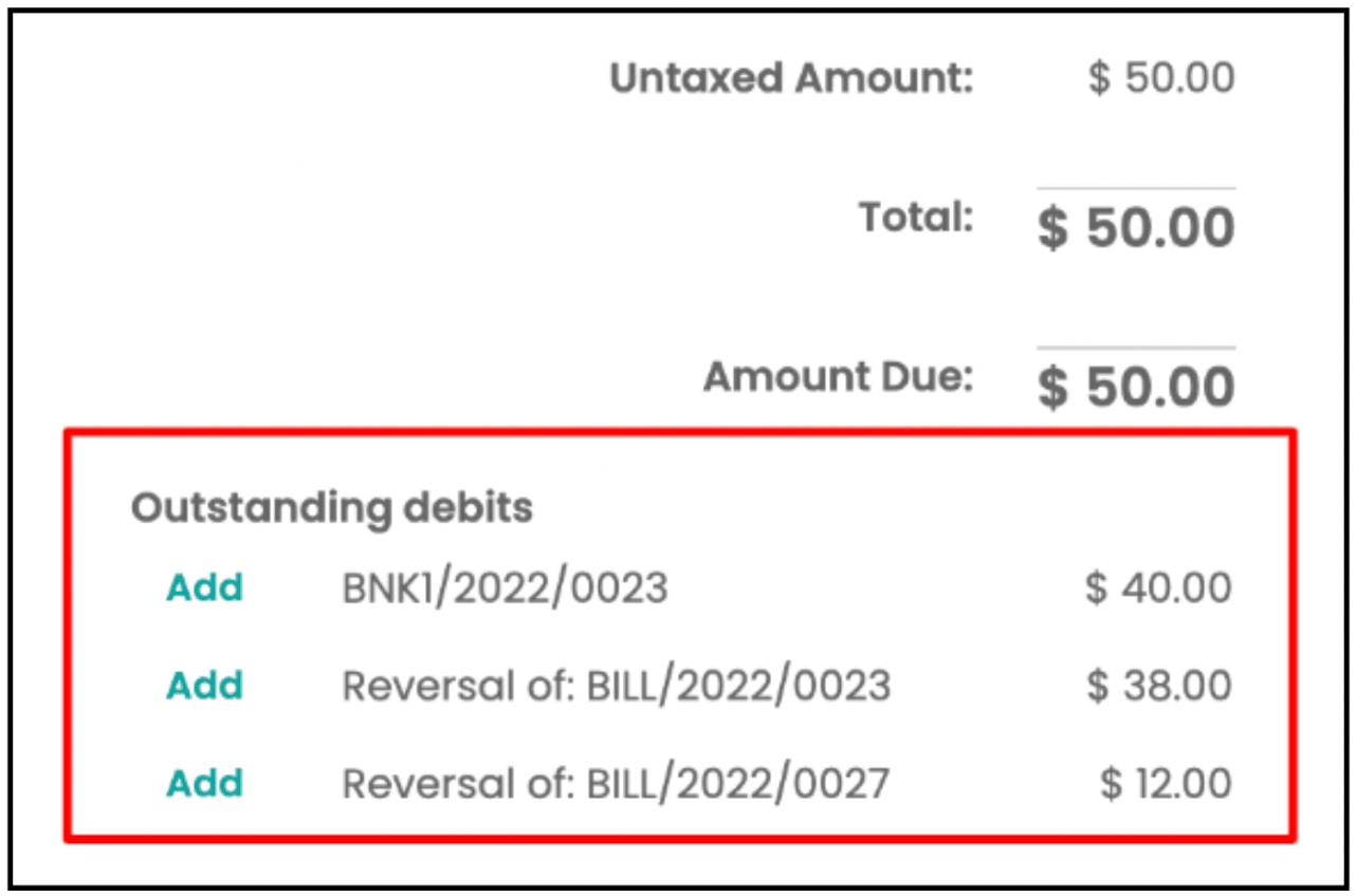 odoo accounting vendor bill payment matching