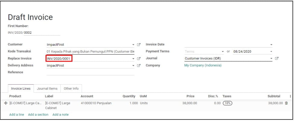 Customer Invoice