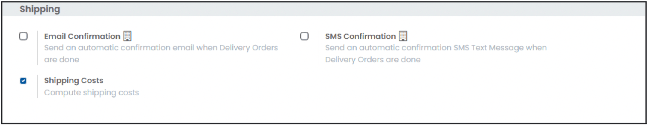 Odoo Inventory Module Configuration Shipping Settings