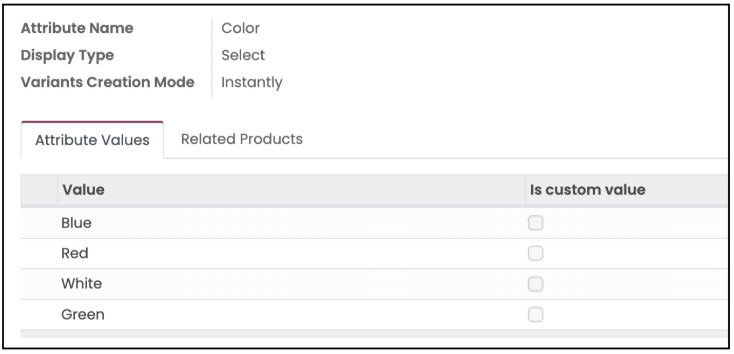 Odoo Inventory Module Configuration Product Attributes