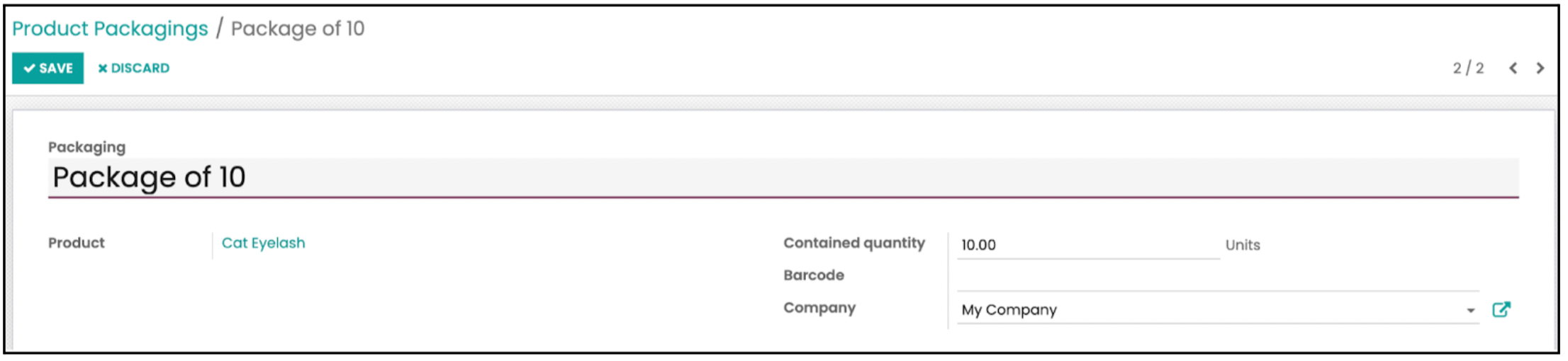 Odoo Inventory Module Configuration Products Packaging