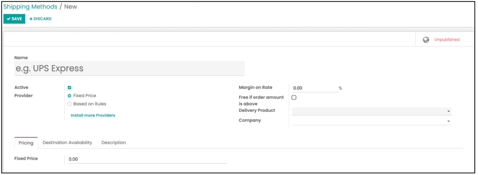 Odoo Inventory Module Configuration Shipping Methods