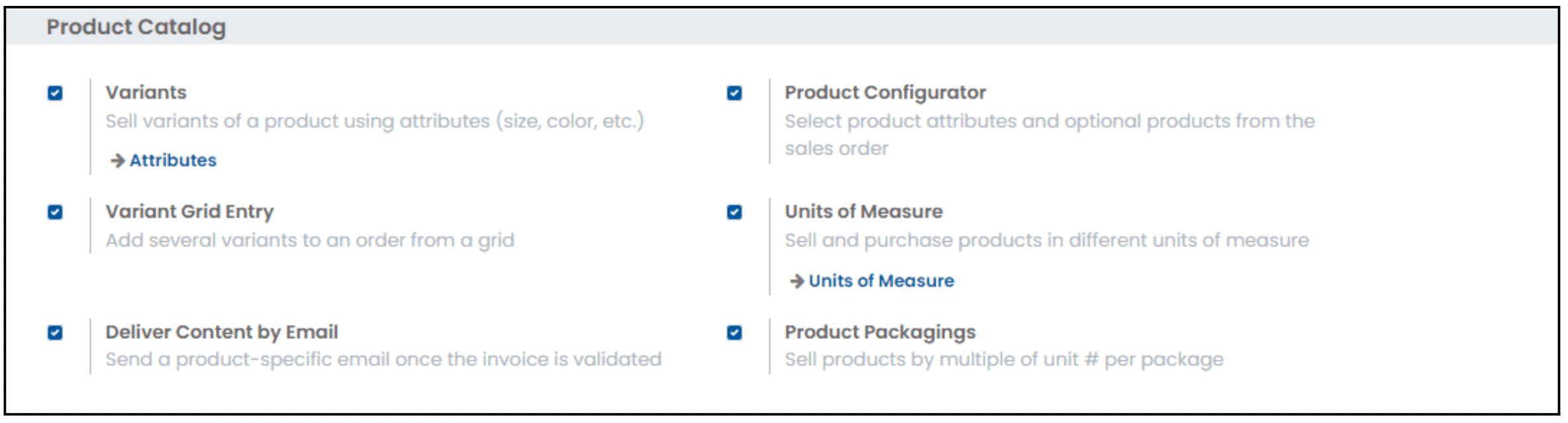 Odoo Sales Module Configuration Product Catalogue