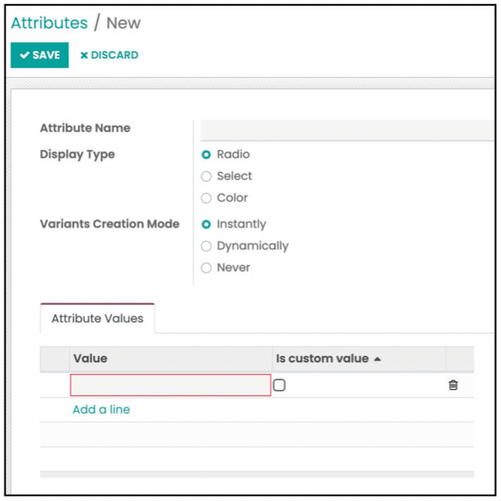 Odoo Sales Module Configuration Product Attributes