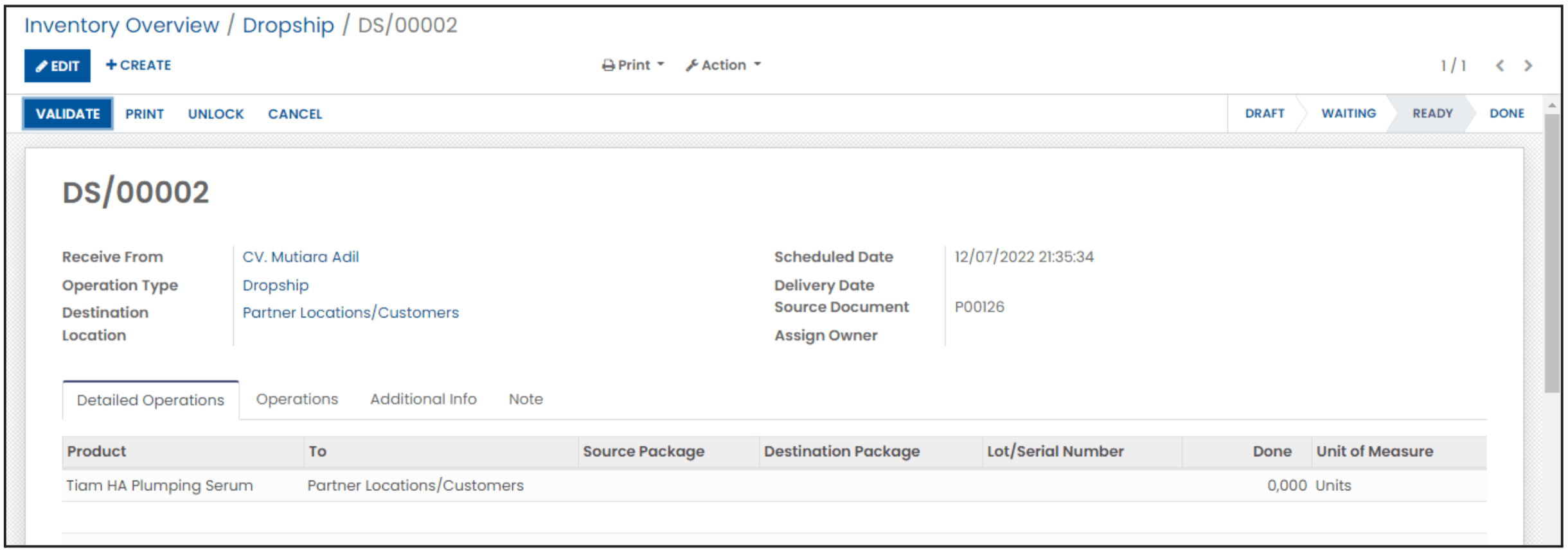 Odoo Purchase Module Configuration Settings Dropshipping