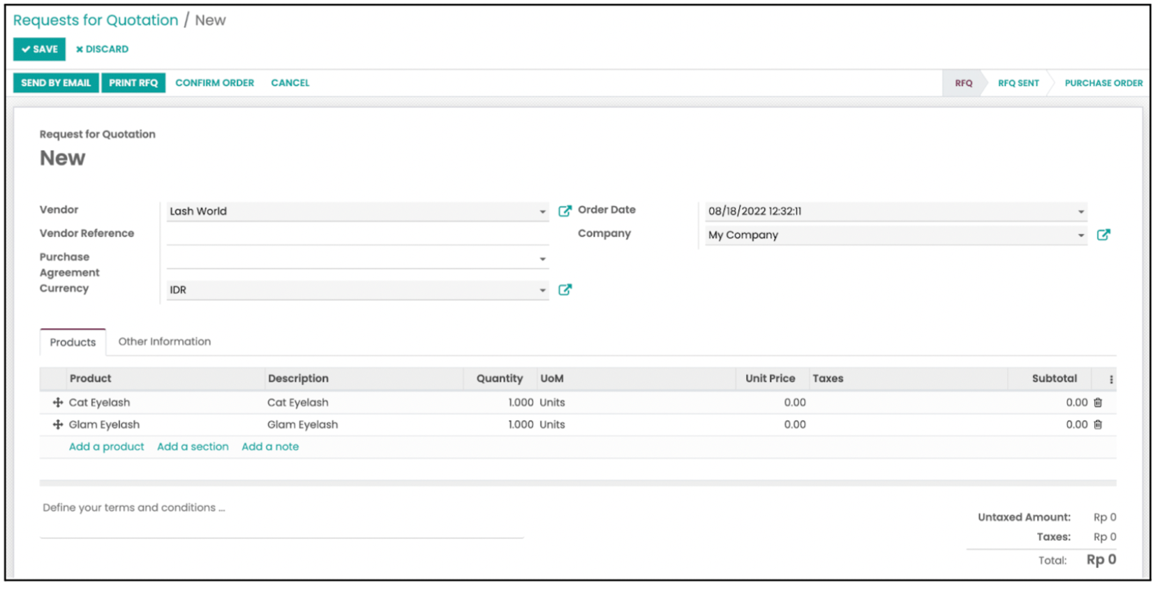 Create Purchase Order