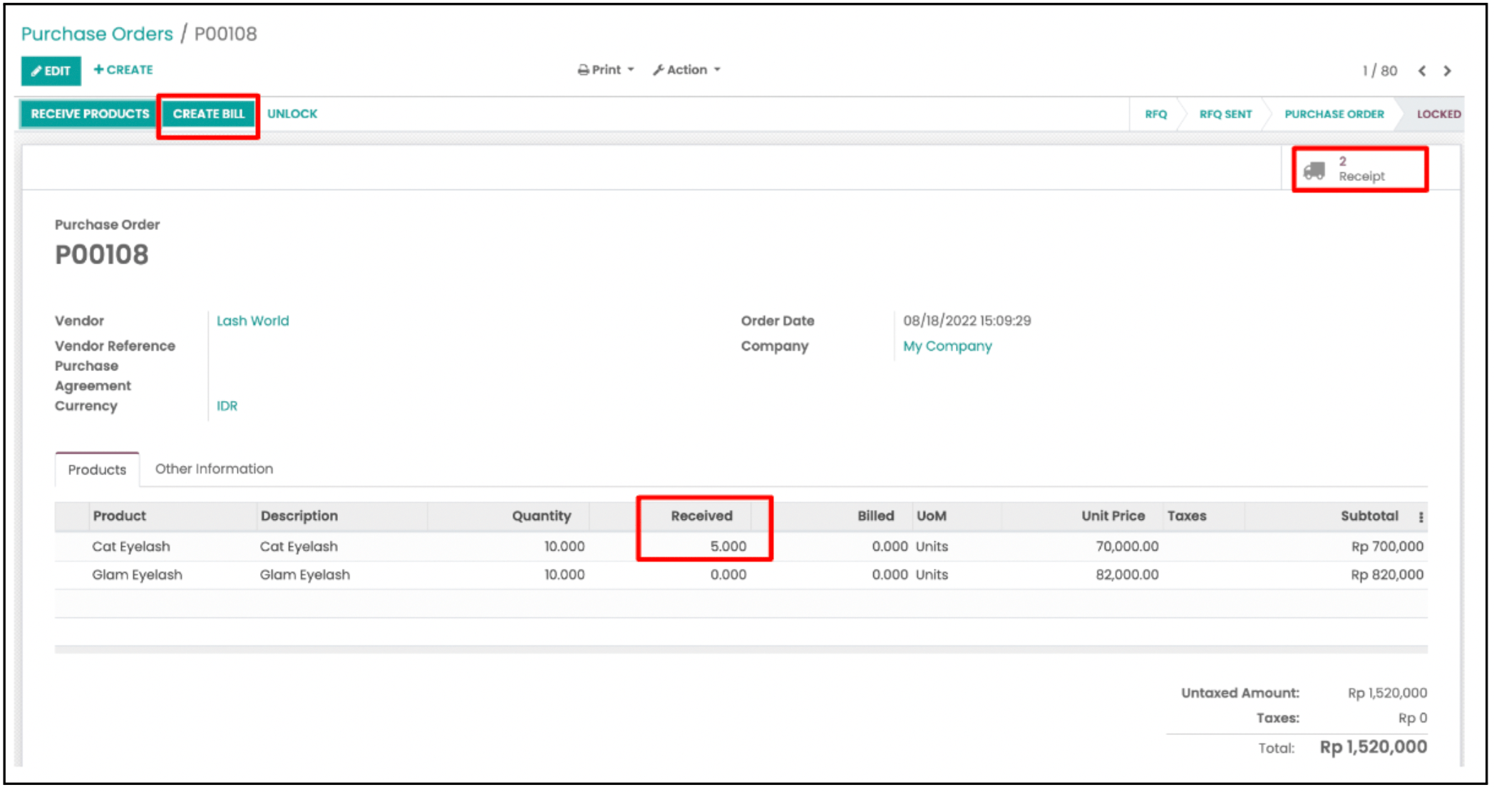 Draft Vendor Bill