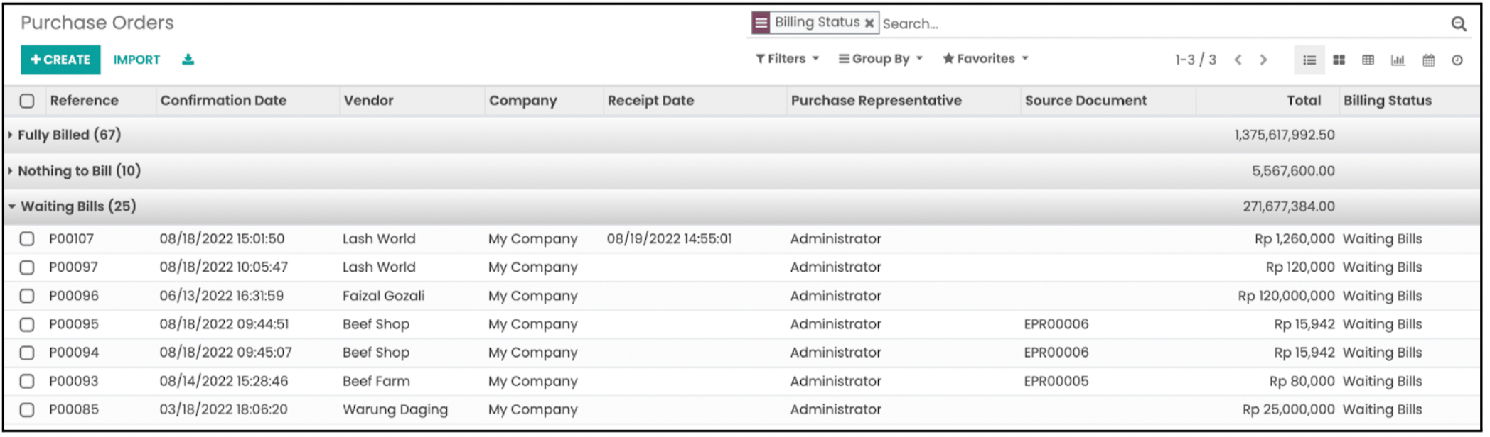 Draft Vendor Bill