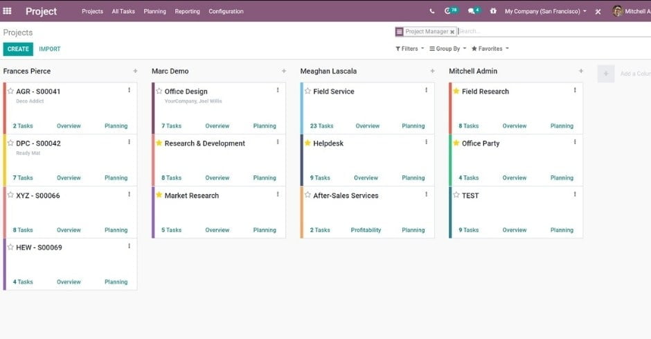 modul odoo project management