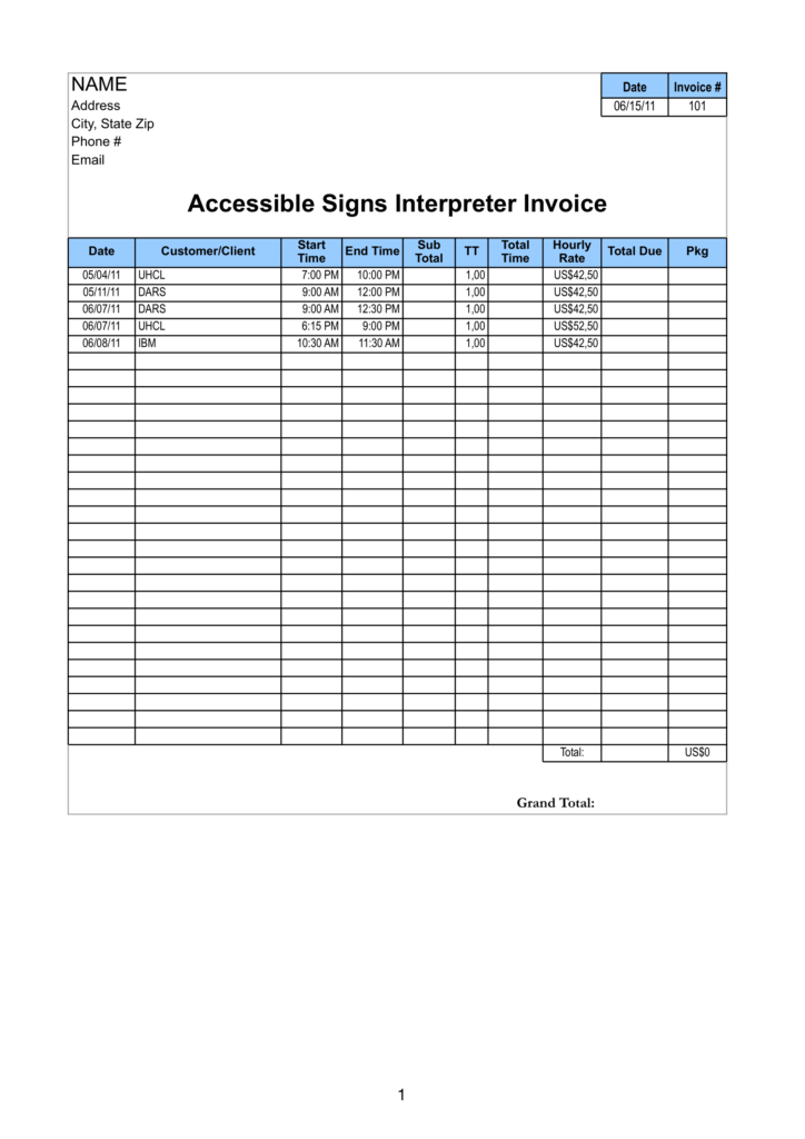 timesheet invoice