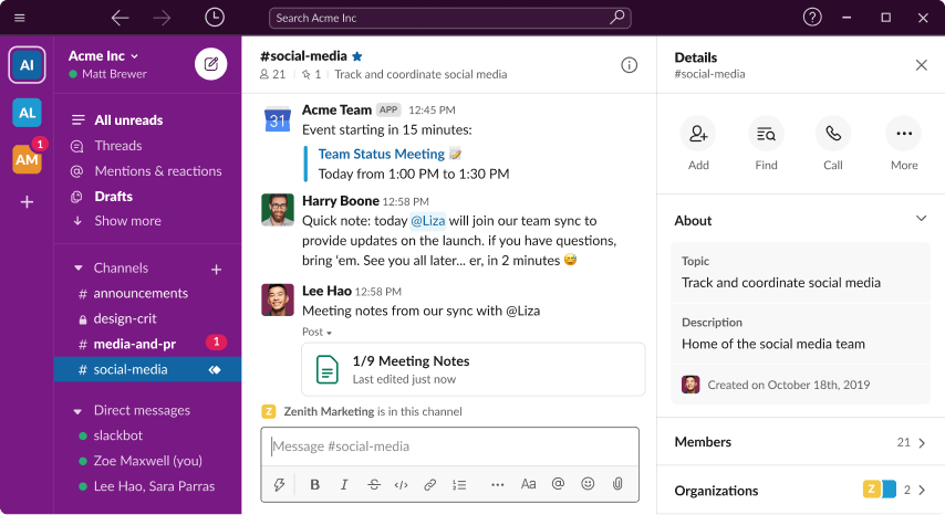 Aplikasi project management - Slack