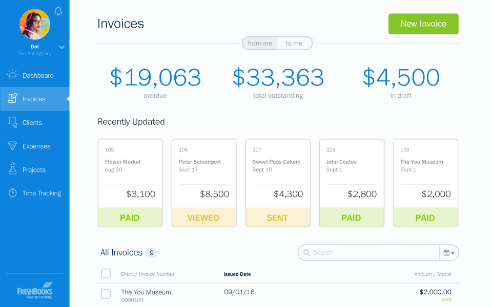 Freshbooks invoicing