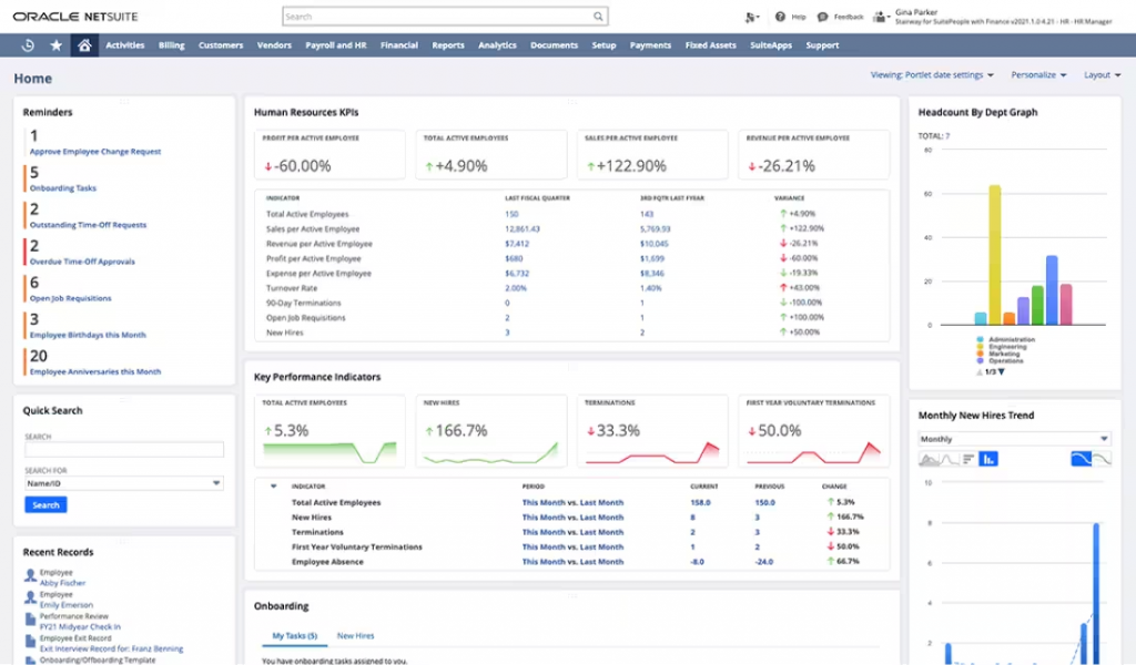 oracle netsuite Human capital management