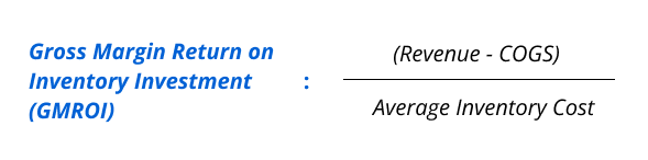 Gross Margin Return on Inventory Investment (GMROI) formula