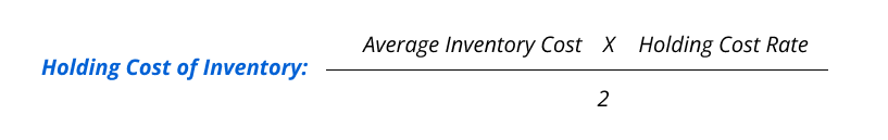 holding cost of inventory formula