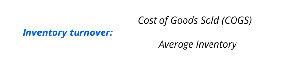 inventory turnover formula