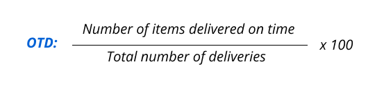 On-Time Delivery (OTD) formula – Transportation Management Metric