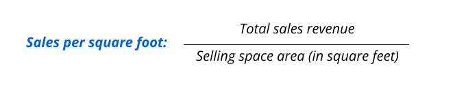 Retail metrics and KPI formula: Sales per square foot