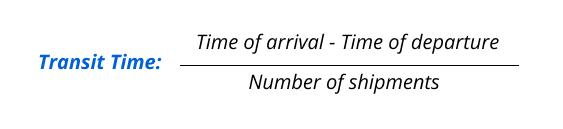 transit time formula – Transportation Management Metric